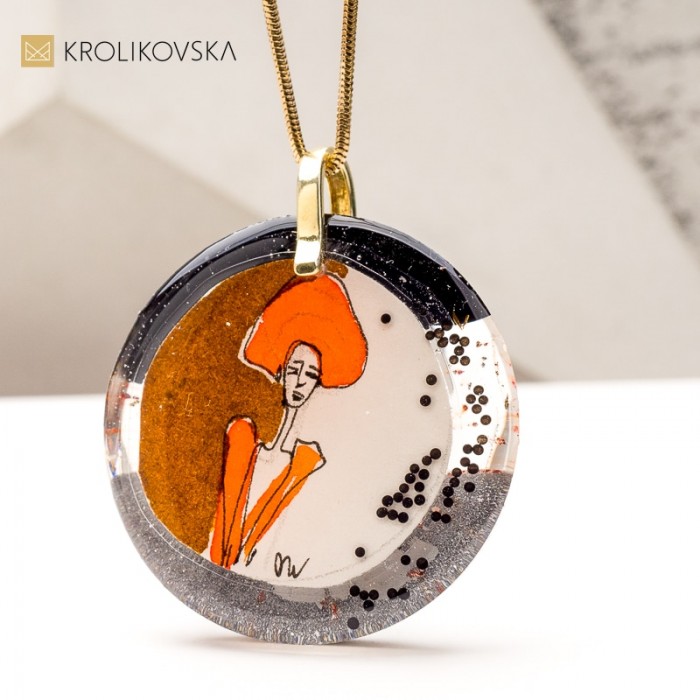 Unikatowy Naszyjnik z Ręcznie Malowaną Grafiką – Dzieło Sztuki na Prezent.