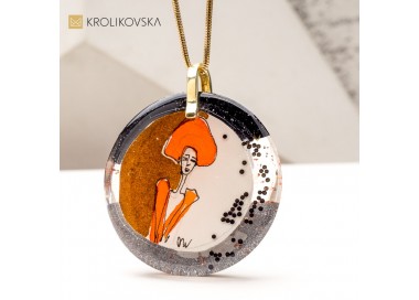 Unikatowy Naszyjnik z Ręcznie Malowaną Grafiką – Dzieło Sztuki na Prezent.