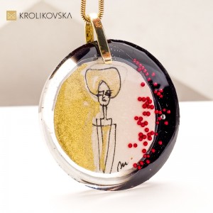 Naszyjnik z Obrazem Malowanym Ręcznie – Biżuteria Pełna Wyjątkowości.