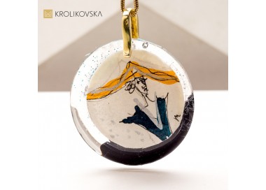 Unikatowy Naszyjnik z Grafiką – Stworzony przez Artystkę, Jedyny w Swoim Rodzaju.