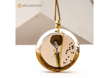 Naszyjnik Artystyczny z Malowaną Grafiką – Wyjątkowy Upominek dla Estetów.