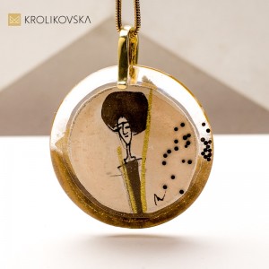 Naszyjnik Artystyczny z Malowaną Grafiką – Wyjątkowy Upominek dla Estetów.