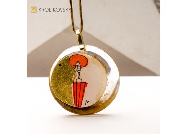 Naszyjnik z Motywem Natury – Artystyczna Biżuteria Ręcznie Malowana .