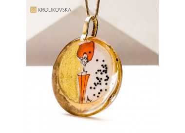 Biżuteria Artystki – Naszyjnik z Malowanym Dziełem na Prezent.