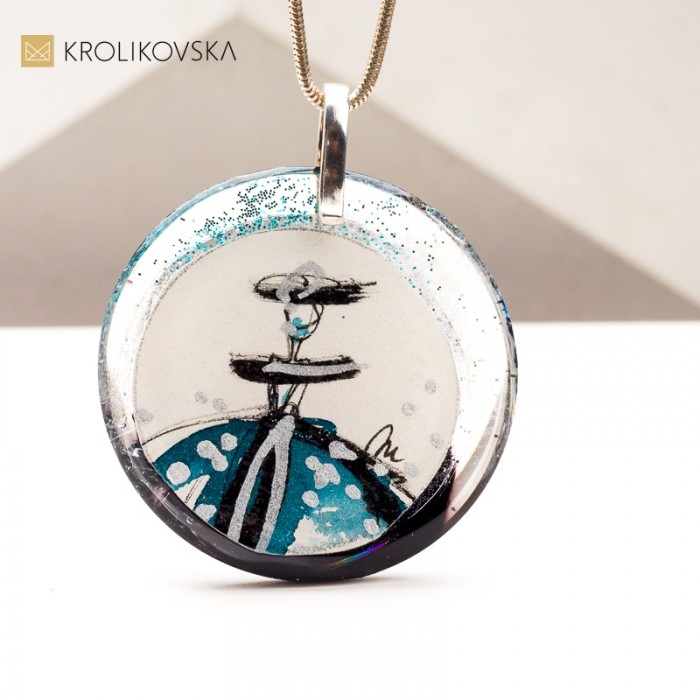 Naszyjnik Malowany Ręcznie – Idealny Prezent dla Miłośników Sztuki.