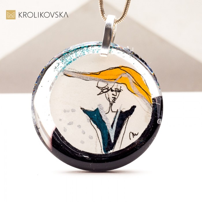 Artystyczny Naszyjnik – Ręcznie Malowane Motywy, Każdy Jest Inny.