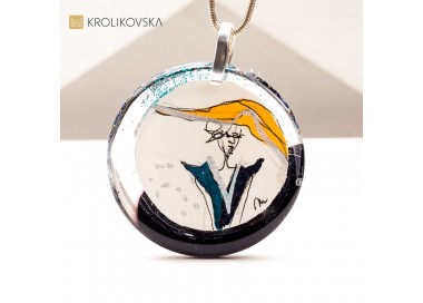 Artystyczny Naszyjnik – Ręcznie Malowane Motywy, Każdy Jest Inny.