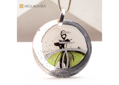 Artystyczny Naszyjnik – Prezent z Ręcznie Stworzoną Grafiką przez Artystkę.