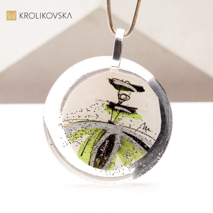 Naszyjnik z Malowaną Grafiką – Unikalna Biżuteria prosto od Artystki.