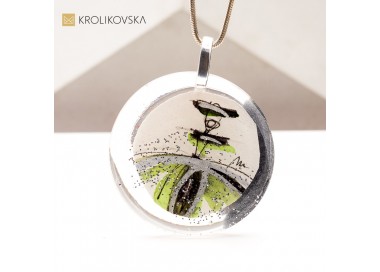 Naszyjnik z Malowaną Grafiką – Unikalna Biżuteria prosto od Artystki.