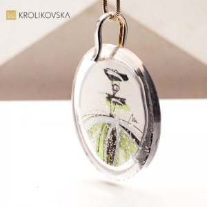 Naszyjnik z Malowaną Grafiką – Unikalna Biżuteria prosto od Artystki.