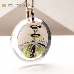 Naszyjnik z Malowaną Grafiką – Unikalna Biżuteria prosto od Artystki.