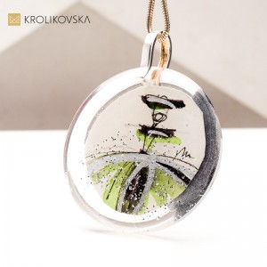 Naszyjnik z Malowaną Grafiką – Unikalna Biżuteria prosto od Artystki.