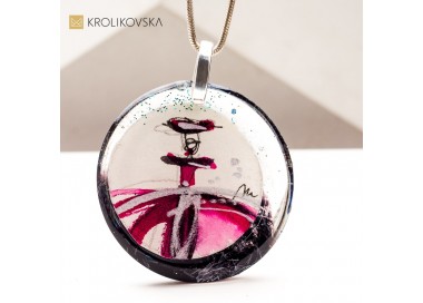 Naszyjnik z Malowaną Grafiką – Unikatowy Prezent Stworzony przez Artystkę.