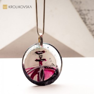 Naszyjnik z Malowaną Grafiką – Unikatowy Prezent Stworzony przez Artystkę.