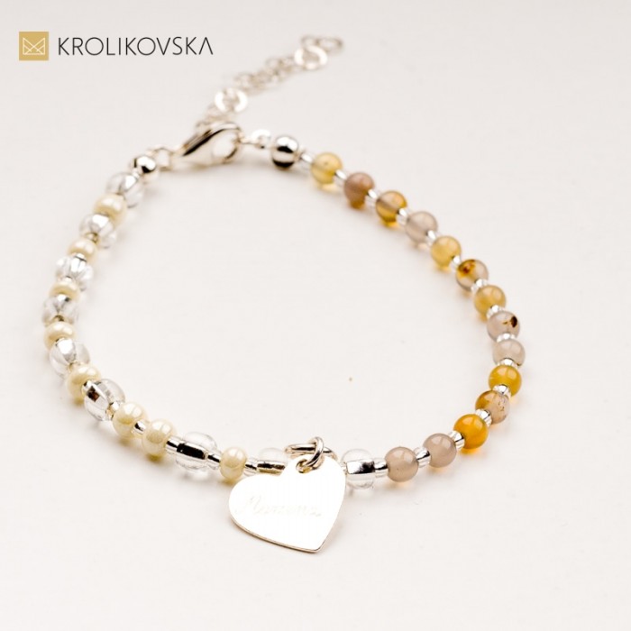 Modna delikatna bransoletka z grafiką personalizowaną i kolczyki z grafikami Modna delikatna bransoletka z grafiką personalizowaną i kolczyki z grafikami