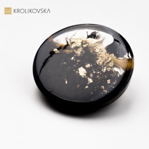 Wyrafinowana Czarno-Złota Klasyka - broszka.