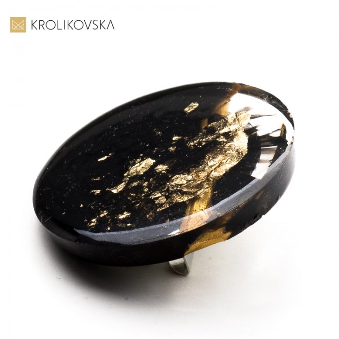 Wyrafinowana Czarno-Złota Klasyka - broszka.