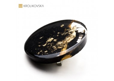 Wyrafinowana Czarno-Złota Klasyka - broszka.