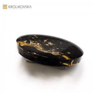 Wyrafinowana Czarno-Złota Klasyka - broszka.