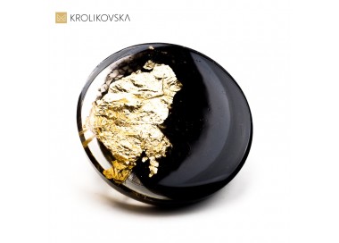 Broszka - Idealny Czarny i Złoty Dodatek.