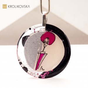 Naszyjnik Artystyczny z Ręcznie Malowaną Grafika – Prezent Pełen Pasji. Naszyjnik Artystyczny z Ręcznie Malowaną Grafika – Prezent Pełen Pasji.