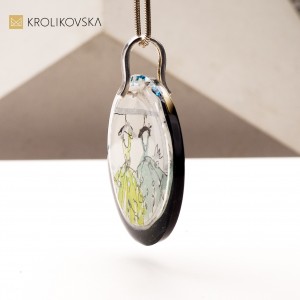 Artystyczny Naszyjnik z Ręcznie Malowaną Zawieszką – Prezent od Serca.