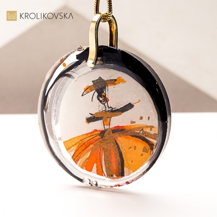 Elegancka Biżuteria w Prezencie - Ręcznie Malowane Naszyjnik.