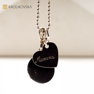 Kobiecy naszyjnik z dmuchawcem - serce z grawerem.