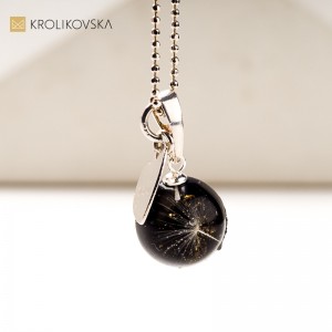 Kobiecy naszyjnik z dmuchawcem - serce z grawerem.