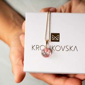 Minimalistyczna biżuteria, naszyjnik z dmuchawcem - serce z grawerem.