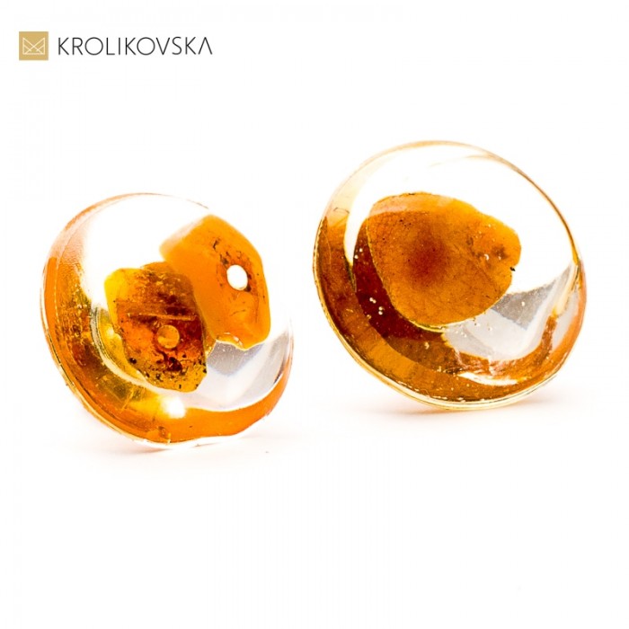 Kolczyki z bursztynem - nowoczesna biżuteria artystyczna.