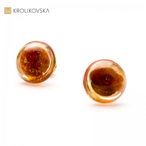 Kolczyki biżuteria artystyczna z bursztynem.