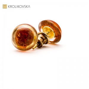 Kolczyki biżuteria artystyczna z bursztynem.