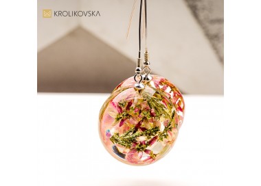 Kolczyki handmade z wrzosem – prezent dla miłośniczki natury