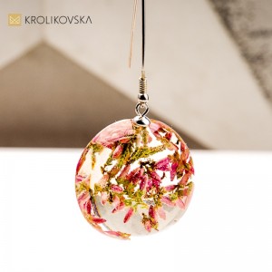 Kolczyki handmade z wrzosem – prezent dla miłośniczki natury