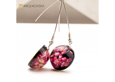 Kolczyki z wrzosem – elegancki upominek na 40 urodziny