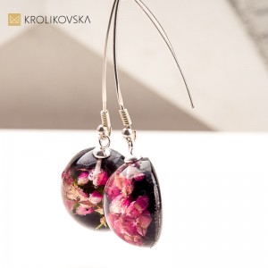 Kolczyki z wrzosem – elegancki upominek na 40 urodziny