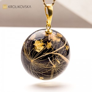 Naszyjnik z żywicy i złoconego srebra – elegancki prezent na Święta1