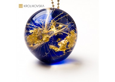 Naszyjnik -Duża Kula z dmuchawcem – Biżuteria z Żywicy.