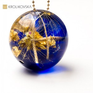 Naszyjnik -Wisior Kula z Dmuchawcem – Złocone Srebro.