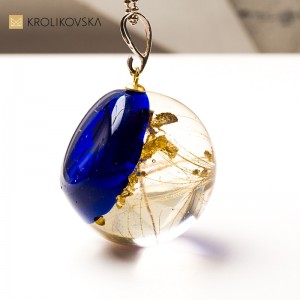 Naszyjnik -Wisior Kula z Dmuchawcem – Złocone Srebro.