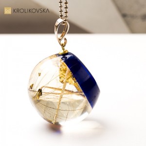 Naszyjnik -Wisior Kula z Dmuchawcem – Złocone Srebro.