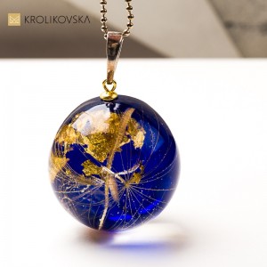 Naszyjnik -Wisior Kula z Dmuchawcem – Złocone Srebro.