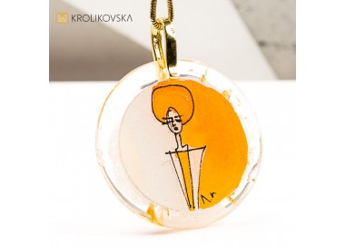 Naszyjnik, obraz z autorską grafiką – biżuteria artystyczna