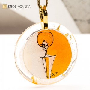 Naszyjnik, obraz z autorską grafiką – biżuteria artystyczna