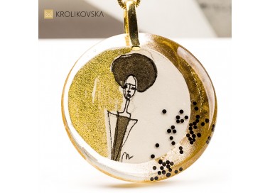 Naszyjnik z Miniaturą Obrazu – biżuteria handmade z autorską grafiką