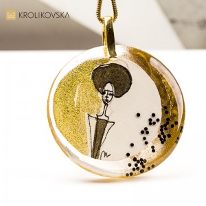 Naszyjnik z Miniaturą Obrazu – biżuteria handmade z autorską grafiką1