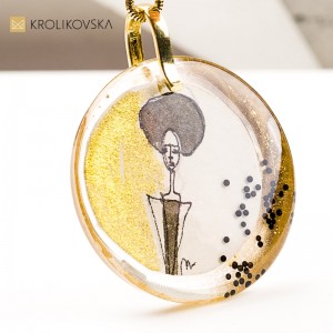 Naszyjnik z Miniaturą Obrazu – biżuteria handmade z autorską grafiką