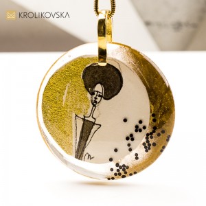 Naszyjnik z Miniaturą Obrazu – biżuteria handmade z autorską grafiką